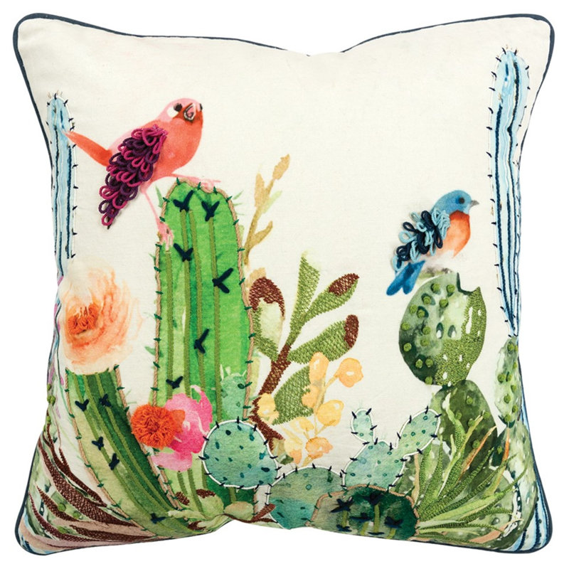 Coussin White White Botanical Garden