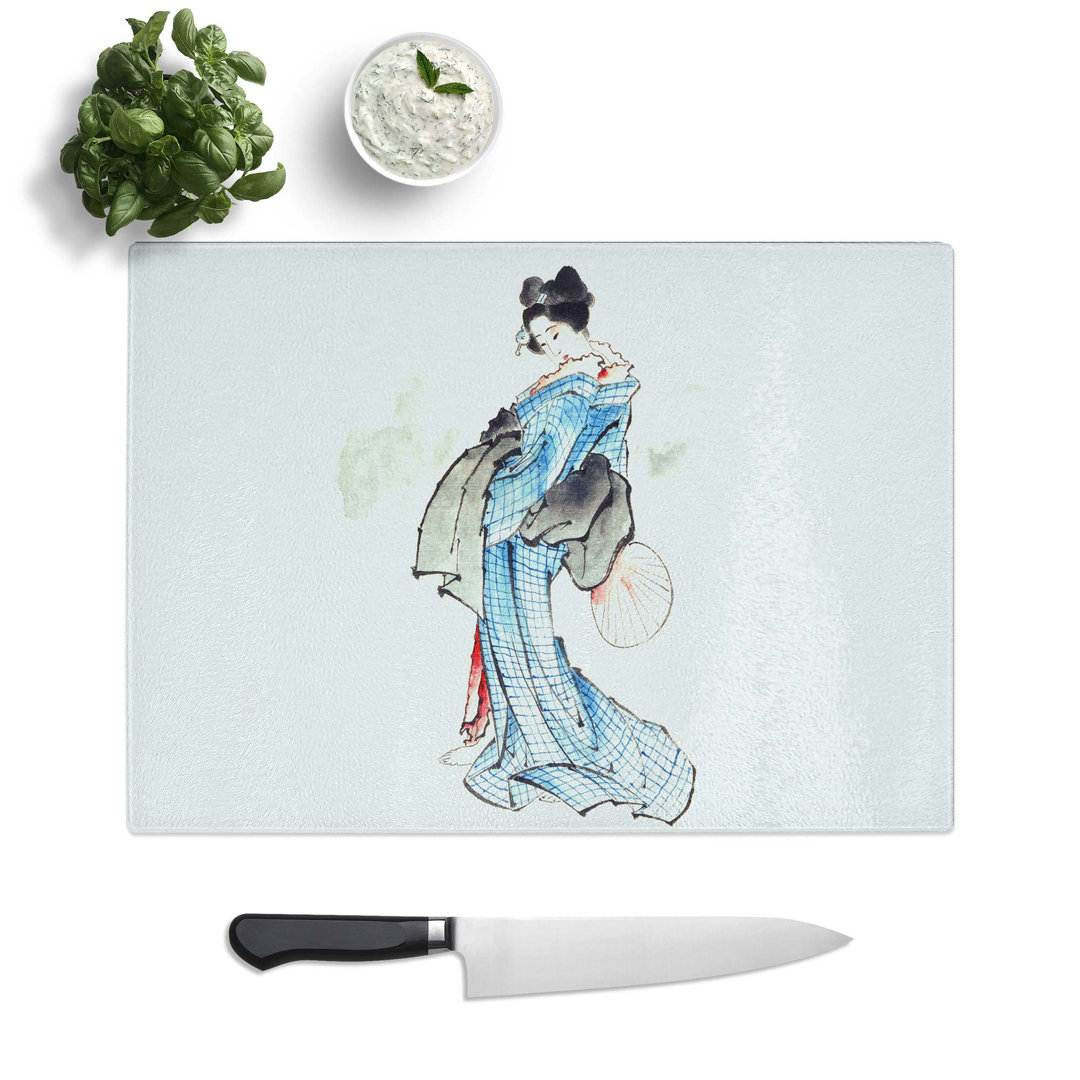 Tempered Glass Beautiful Geisha Chopping Board