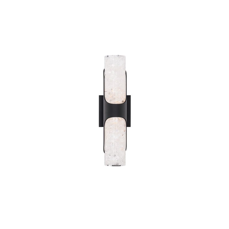 Royce Dimmable LED Wall Sconce With Crystal Shade , 3000K Color Temperature, Black