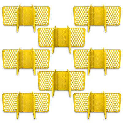  6 Slot Tote Dividers for 27 Gal Storage Containers, Yellow, 8 Pack