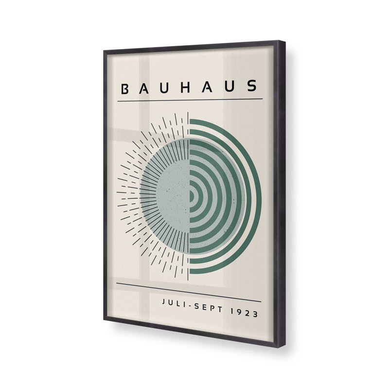 Imprimé Bauhaus Echoing Rays, H 15,25 po x l 12,25 po, Cadre photo simple en zinc patiné