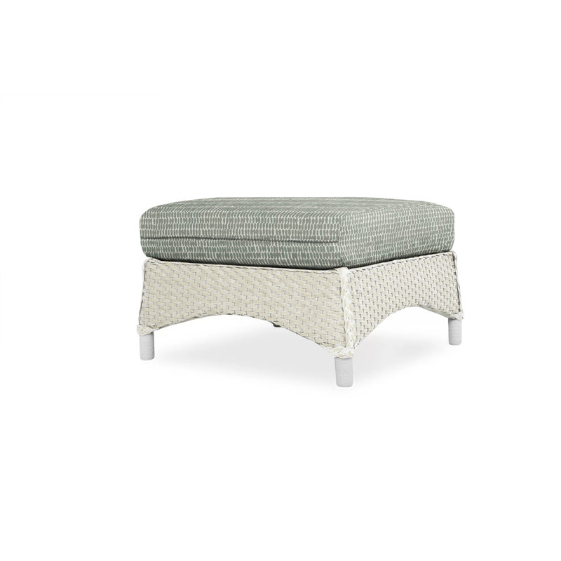 Mandalay Outdoor Ottoman, Bright Side Fog, Antique White