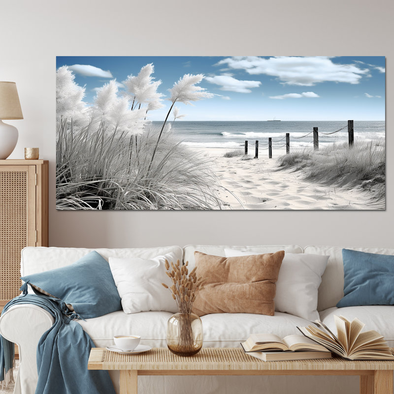 Beach Seascape Dreams Path II - Coastal Beach Wall Art For Living Room, No Frame, 30" H x 40" W, Wrapped Canvas