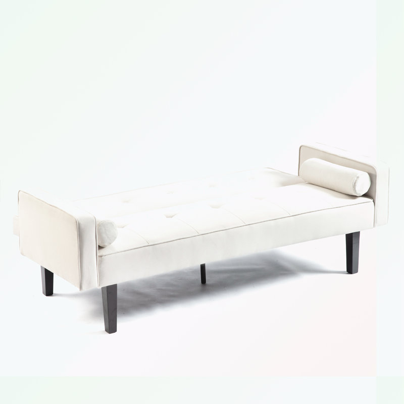 Console en bois massif 71,65 po Trayon, Mélange de lin beige