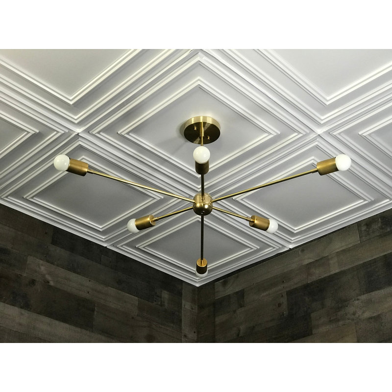 Grand lustre moderne Griggsville, Laiton brut