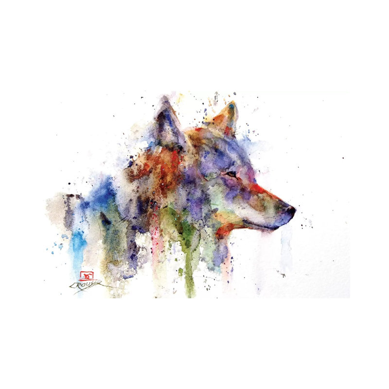 Coyote by Dean Crouser - Wrapped Canvas Painting, 20.32cm H x 30.48cm W x 1.91cm D