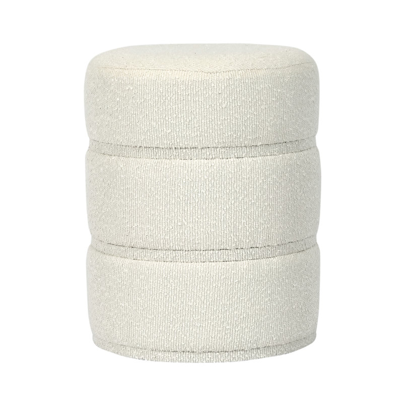 Lacquey Upholstered Ottoman, White