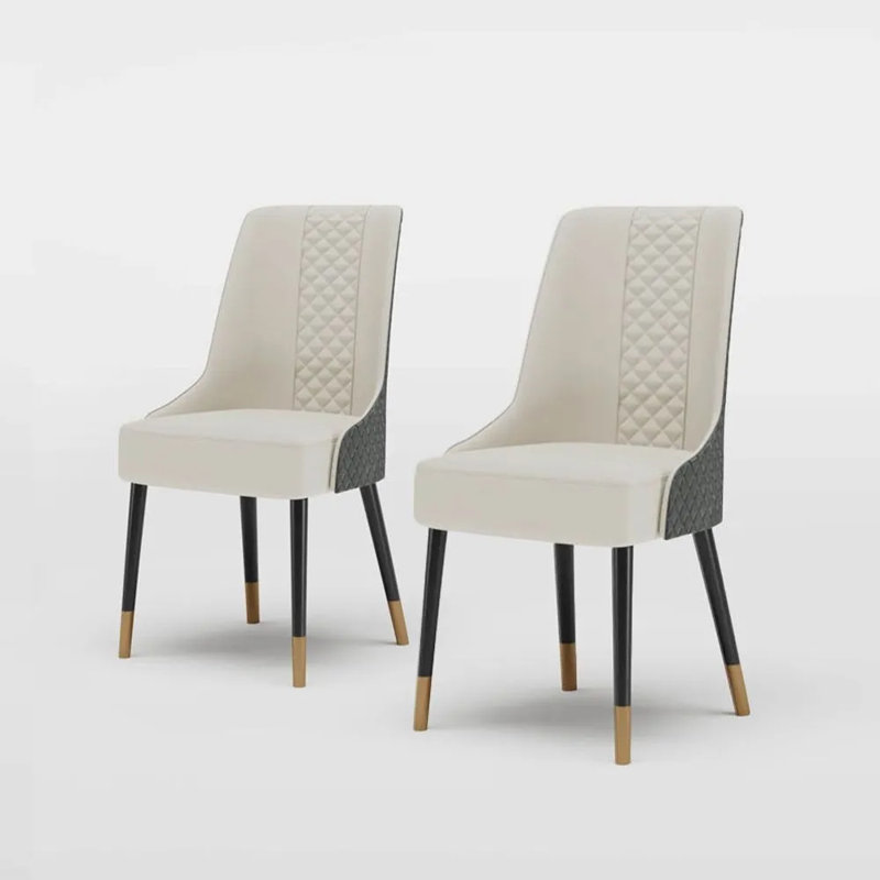 Chaise de salle à manger Zadia, Beige / noir