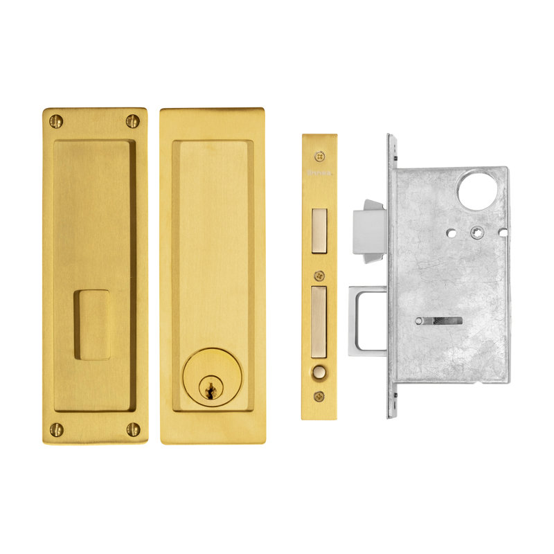 Stainless Steel Pocket Door Hardware, Satin Brass