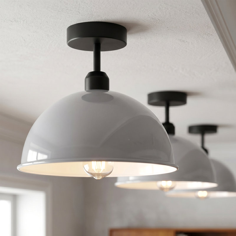 Semi Flush Mount, No, White