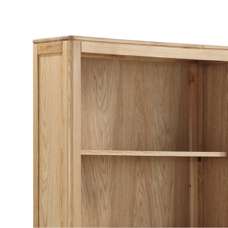 Remi 180cm H x 75cm W Solid Wood Standard Bookcase, Oak