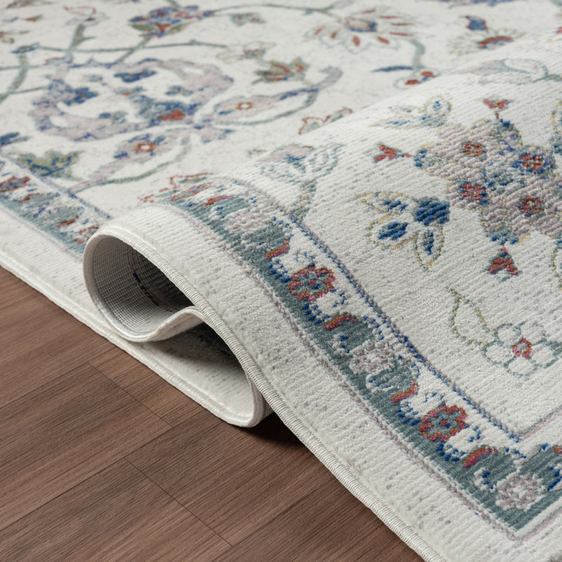 Tapis performance d'intérieur / floral Nekiesha, Tapis de couloir 2 pi 3 po x 8 pi 9 po