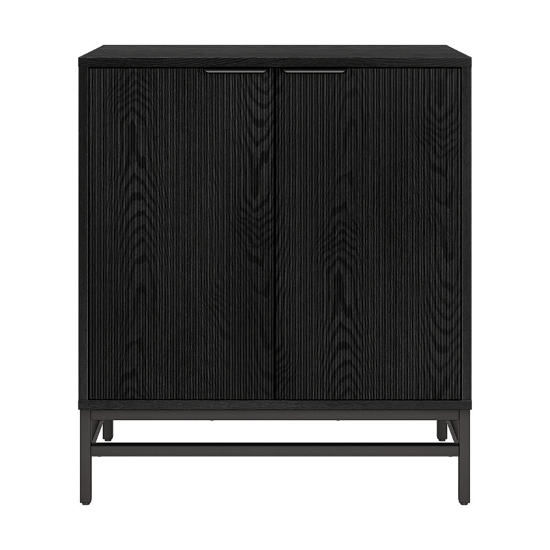 Demello 28" Wide Rectangular Accent Cabinet in Alder, Black