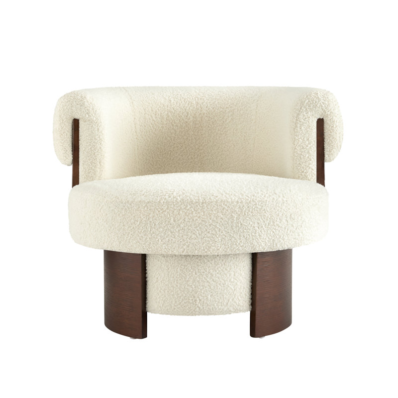 Scrolla Swivel Barrel Chair, Beige, 1