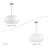 5 Light Bronze Pendant Chandelier With Hand Crafted Off-White Fabric Hardback Shades-2023290076