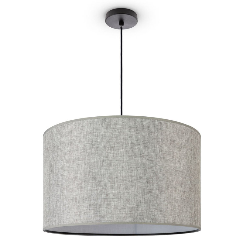Ishir 1 - Light Drum Pendant, Black/Grey