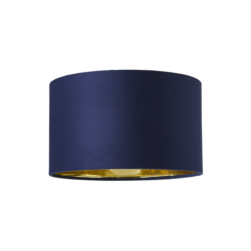Aidar Linen Blend Drum Lamp Shade ( Slip-On ) in Blue, 20" H x 35" W x 35" D