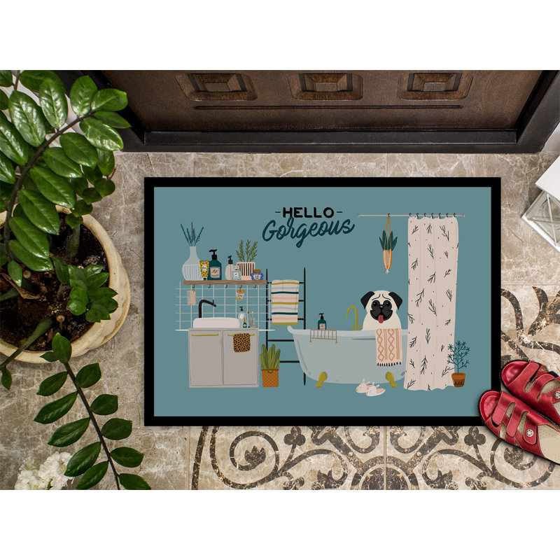Schnauzer miniature noir dans la baignoire Gores 24X36 CK7473JMAT_Dog, Carlin crème