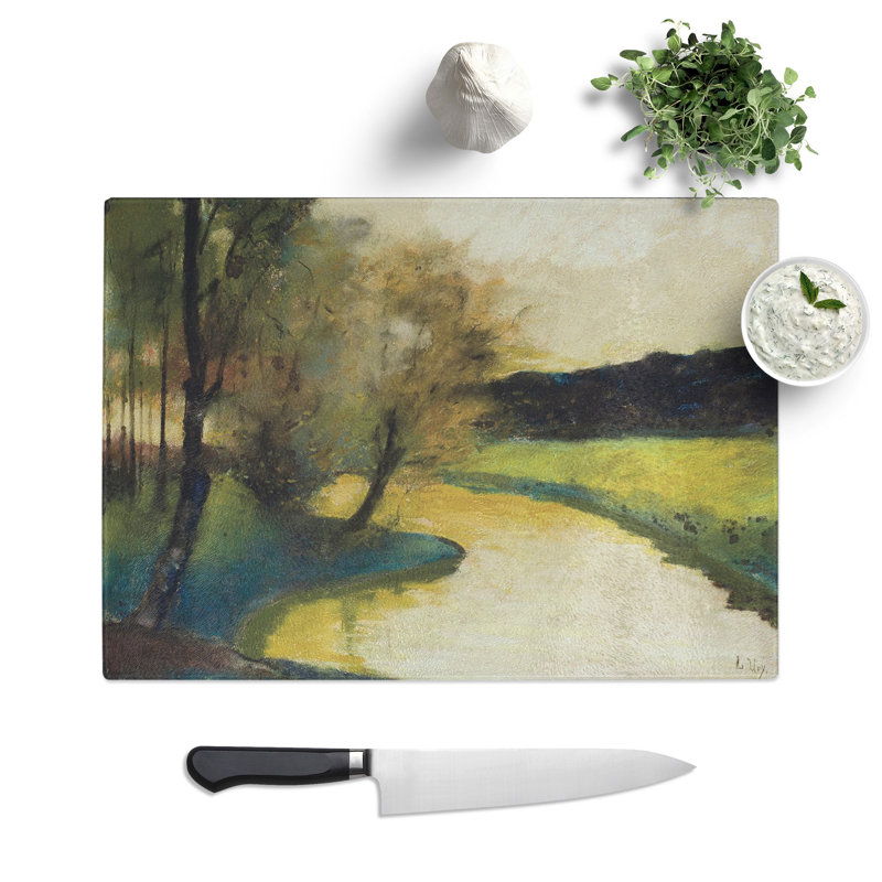 Autumn Stream by Lesser Ury Chopping Board, 0.4cm H x 20cm W x 29cm L