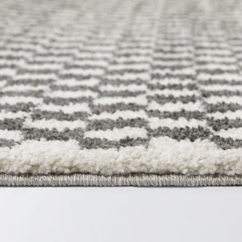 Bashein Charcoal Micro Check Area Rug, Rectangle 7'10" x 10'