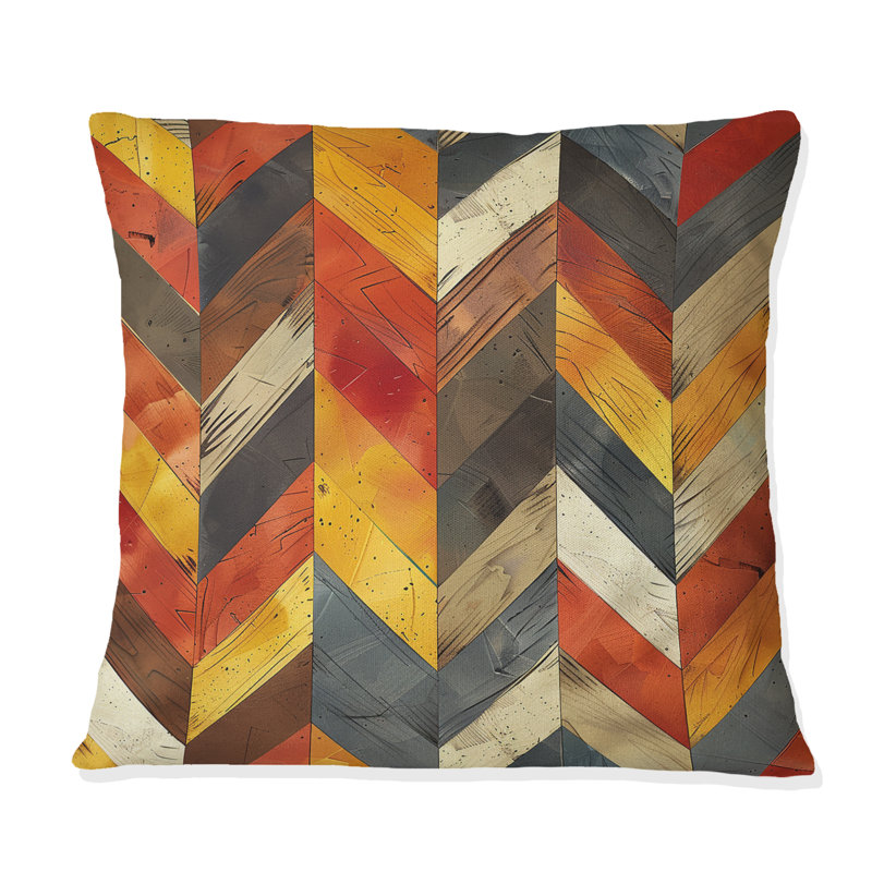 Coussin décoratif à chevrons, H 16 po x l 16 po