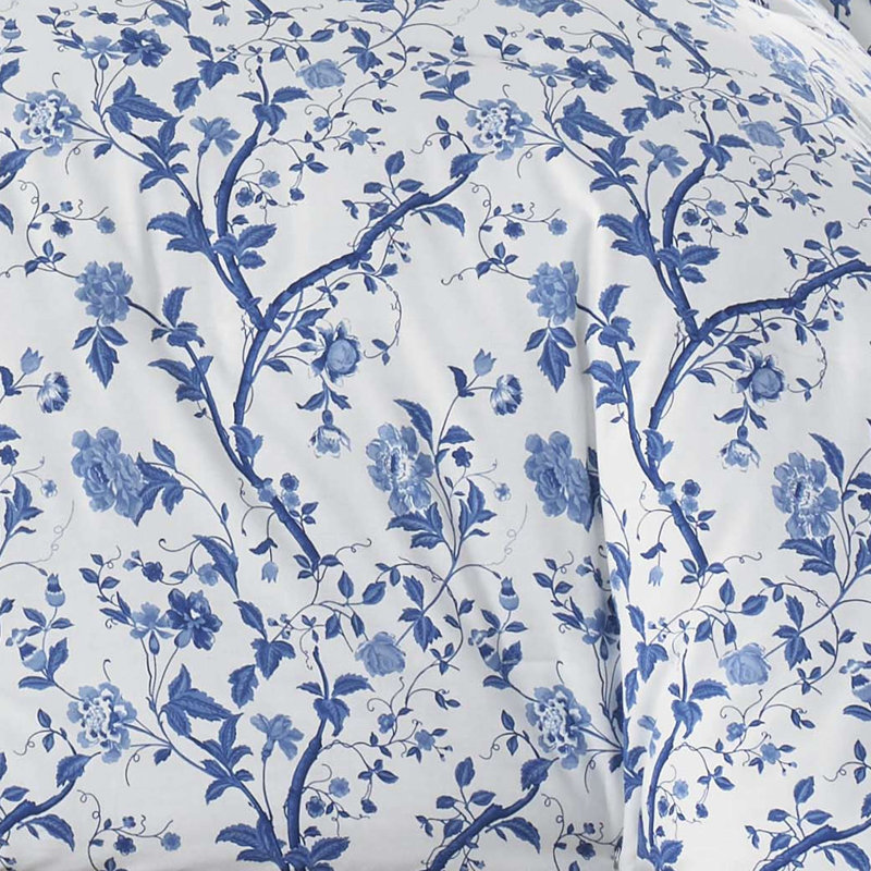 Elise Blue and White Cotton Twin Duvet Cover Set