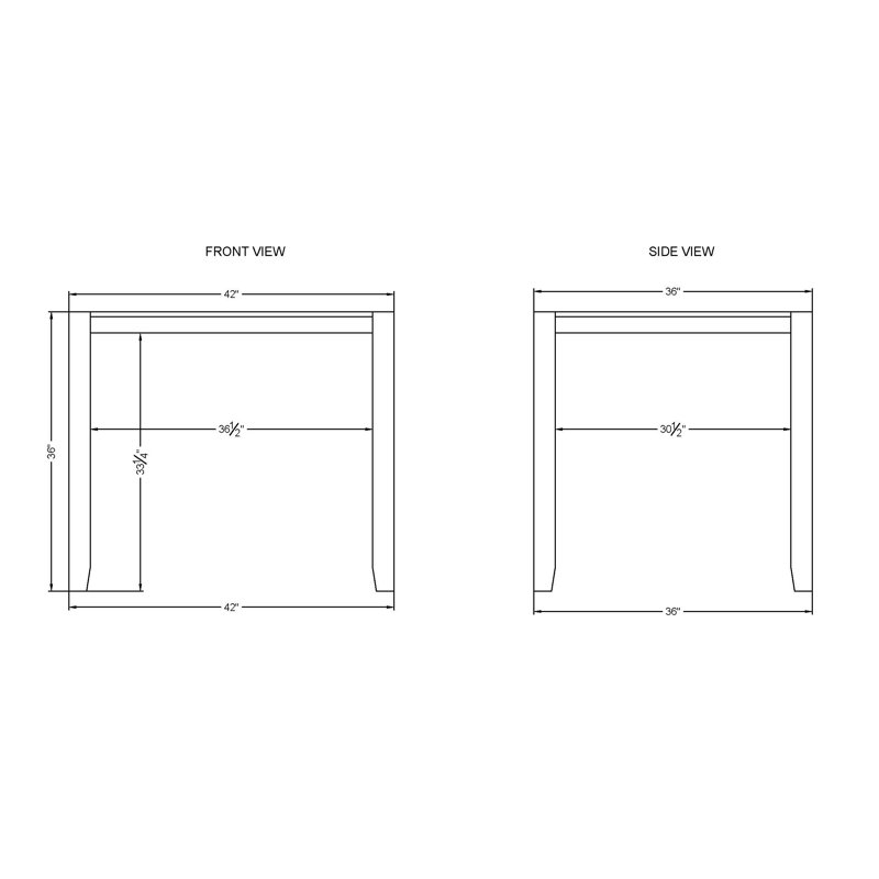 Aston 6 Piece Dining Set With 42"W Dining Table Four 15"W Square Stools And 1 Buffet Console Table