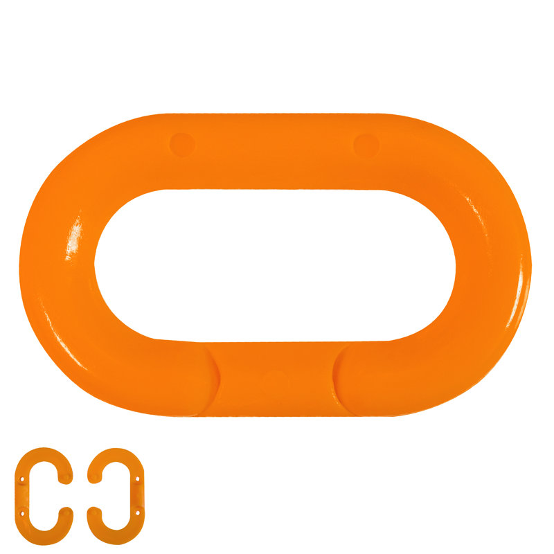 Maillon maître en plastique, Orange trafic, H 1,05 po x l 10 po x P 0,17 po
