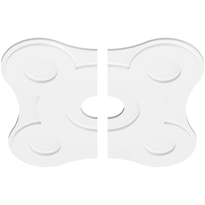 Médaillon de plafond contemporain en PVC de qualité architecturale Luna, H 1 po x l 28 po x P 28 po