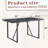 Industrial Rectangular MDF Black Dining Table For 4-6 People With 1.5 Inch Thick MDF Top And Black Metal Legs