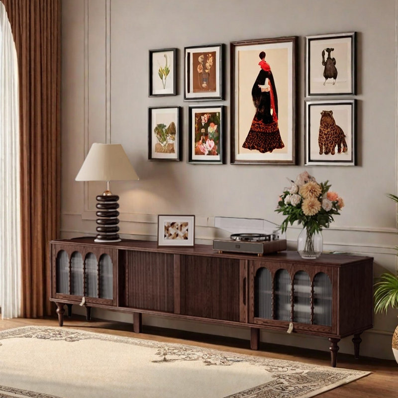 Mid-century rare design wooden TV cabinet