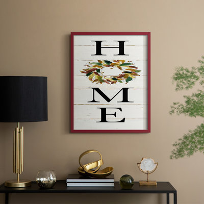 Reproduction encadrée de couronne Home Home - bois massif