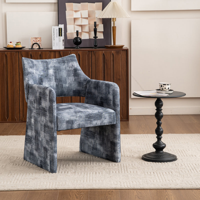 Chaise d'appoint rembourrée avec dossier haut Mid Century, Gris