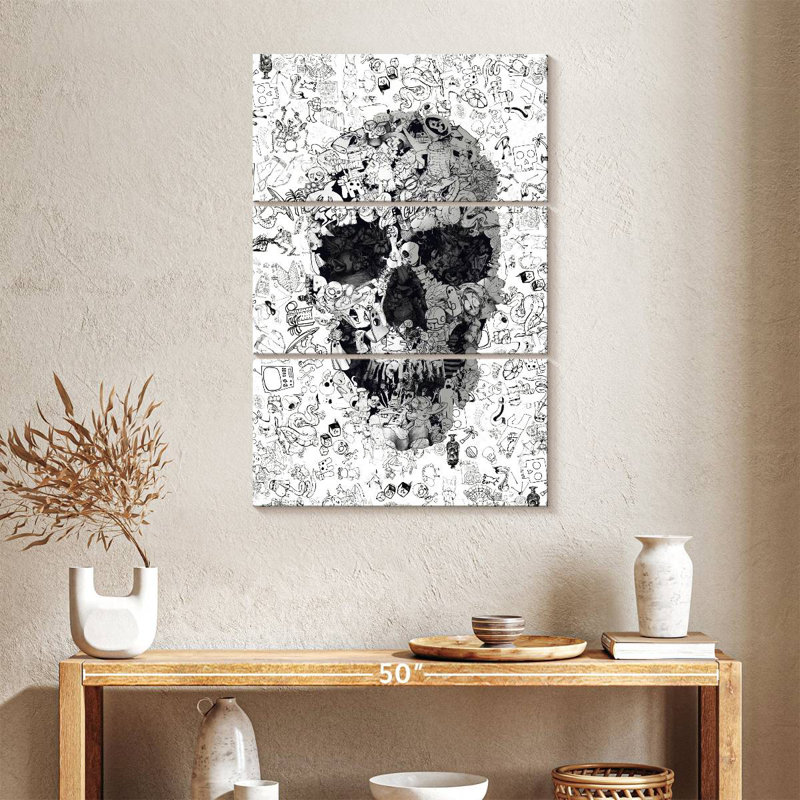 Kerner Doodle Skull, 38" H x 24" W