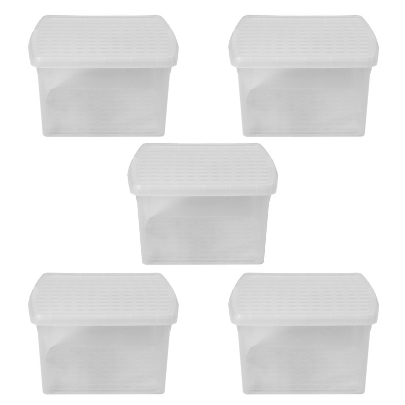Clip 25.5L Square Plastic Storage Boxes with Secure Clip Lock Lids. L:39.5 x W:39.5 x H:22.5cm Clear/Clear/Clear
