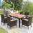 6 - Person Acacia Wicker Patio Dining Set with Rectangular Table , Cushions Included