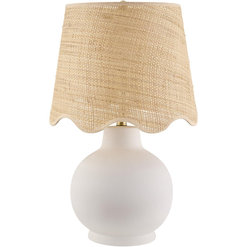 Ganza Table Lamp, White, Brown
