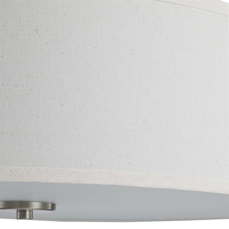 Armindo Fabric Semi Flush Mount, Brushed Nickel/Beige