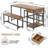 Gigette Dining Table Set for 4-6 People, 54.7" Kitchen Dinner Table with 2 Benches, Dining Room Table Set-702112860
