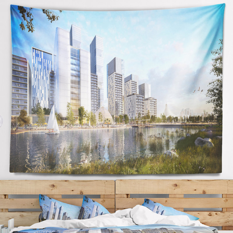 Tapisserie complexe résidentiel cityscape, H 32 po x l 39 po