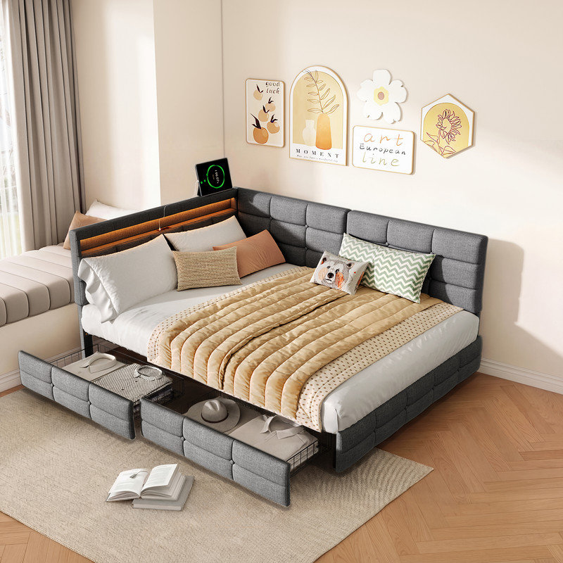 Daybed, 140 x 190cm, Grey