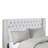 Glamorous Headboard With Wing Back, Buttons, Metal Legs, Grey , 68.36"W X 54.92"H To 60.75"H Upholstered Soft Fabric, Nailhead Trim, Adjustable Queen-398982193
