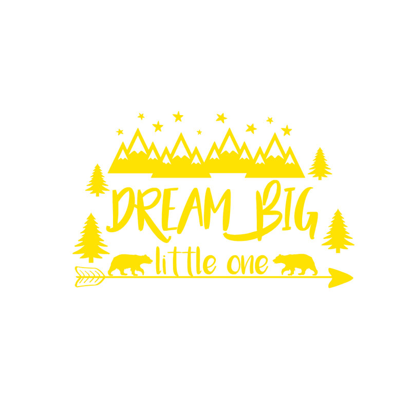 Décalcomanie murale big little rêve, Jaune