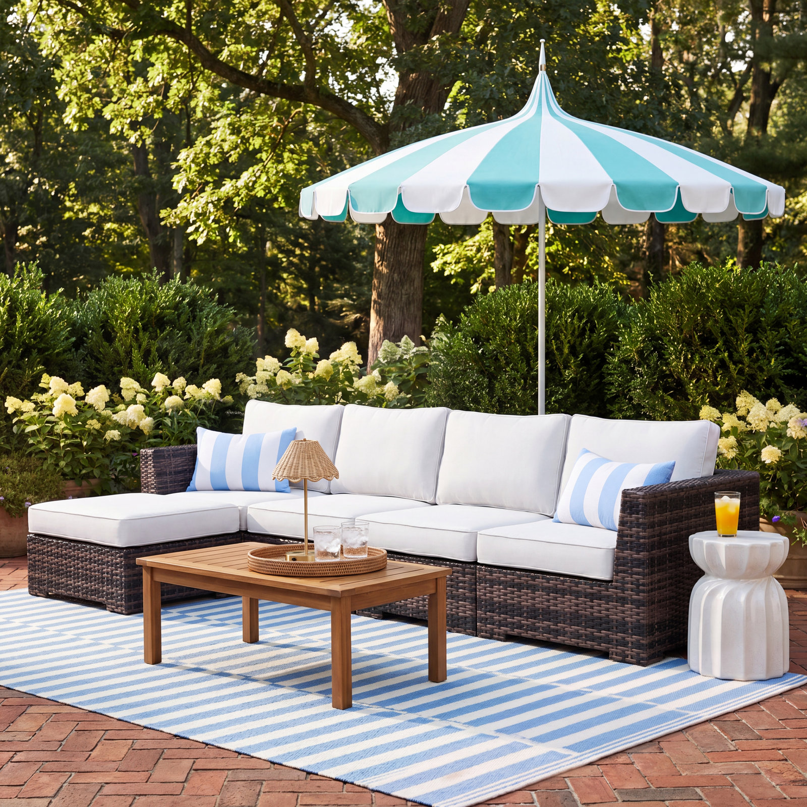 McDougal 122" Patio Sectional, Espresso