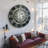 Wall Clock 24" Medium Sized for Living Room decor with Real Moving Gears England Collection-123169091