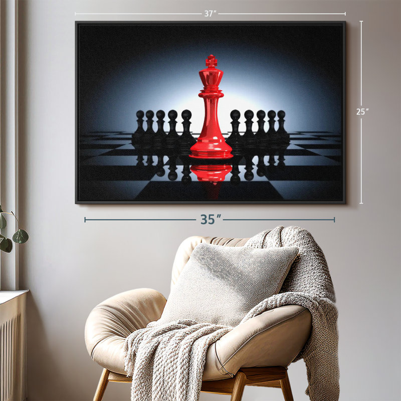 «Chess Red King Wall Art», H 25 po x l 37 po