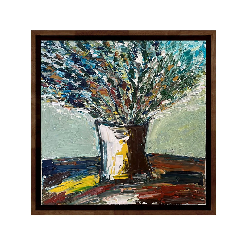 Stationnaire - peinture abstraite acrylique sur toile par Aakriti Jhanb - art mural texturé contemporain sur toile pour un décor de salon moderne