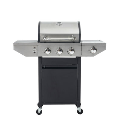 Stainless Steel Gas Grill with Side Burner