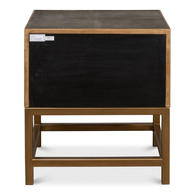 Shagreen 2 - Drawer Solid Wood Nightstand, Antique Gray