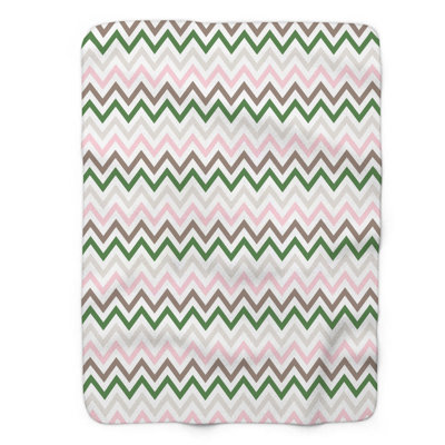 Pink Green Fusion - 1 Piece Premium Sherpa Blanket